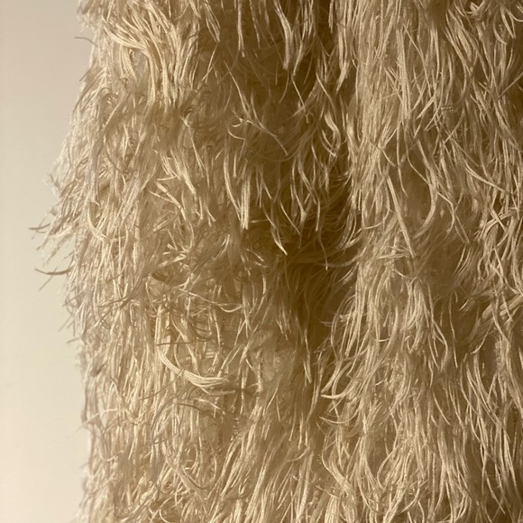 Champagne Ostrich Feather Mini Dress (one size) - Picture 2 of 4